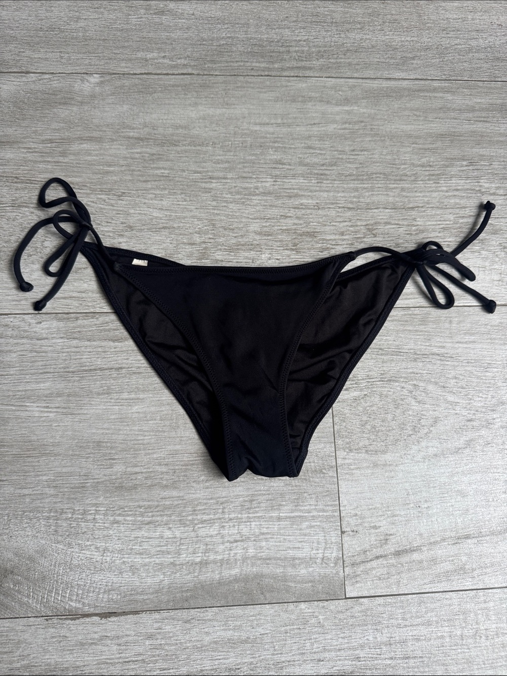 Victoria's Secret Black Tie-Side Bikini Bottom Scrunch The Teeny Bikini Y2K